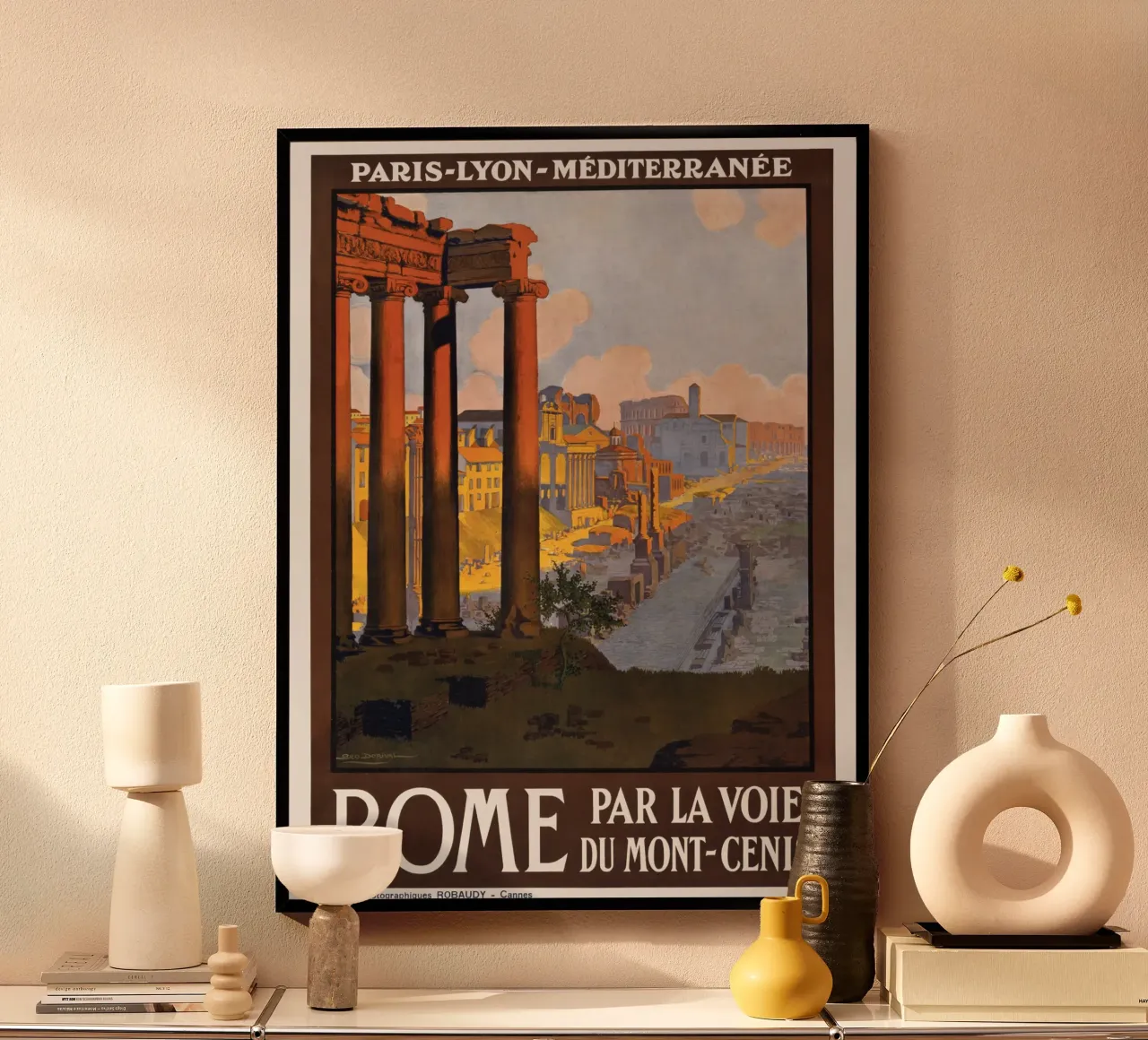 Poster di viaggio d'epoca su Roma Parigi-Lione-Méditerranée poster da homdeco