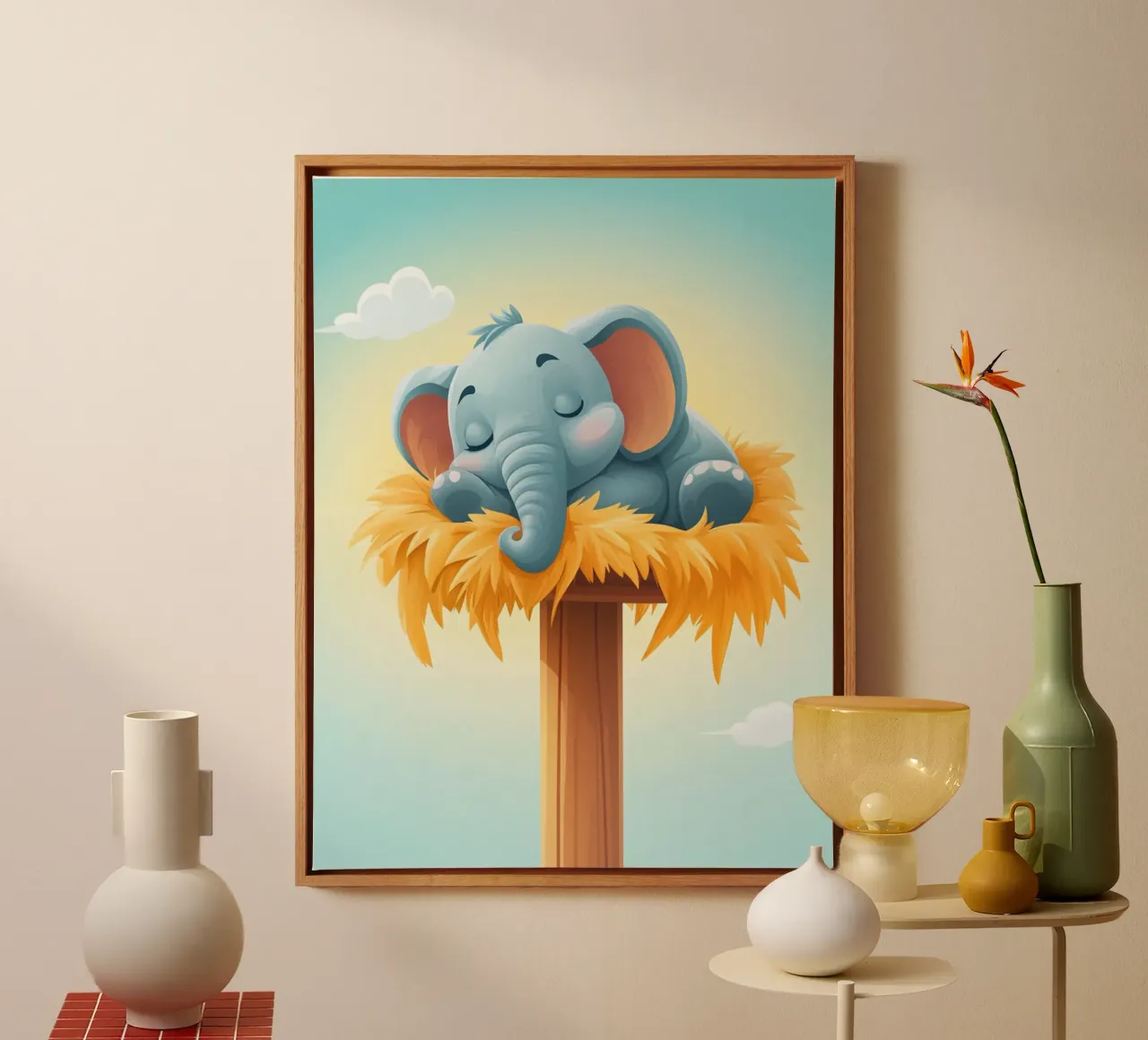 The Cozy Nap canvas met Baklijst van wonderfolk