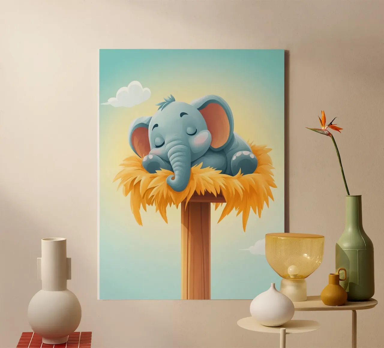 The Cozy Nap canvas met Baklijst van wonderfolk
