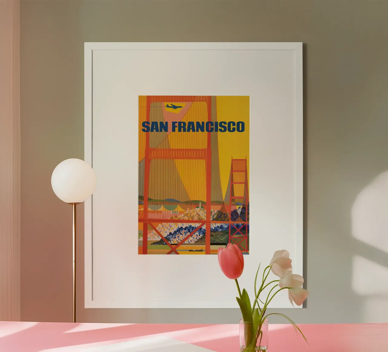 Poster d'epoca sul ponte Golden Gate di San Francisco poster da homdeco