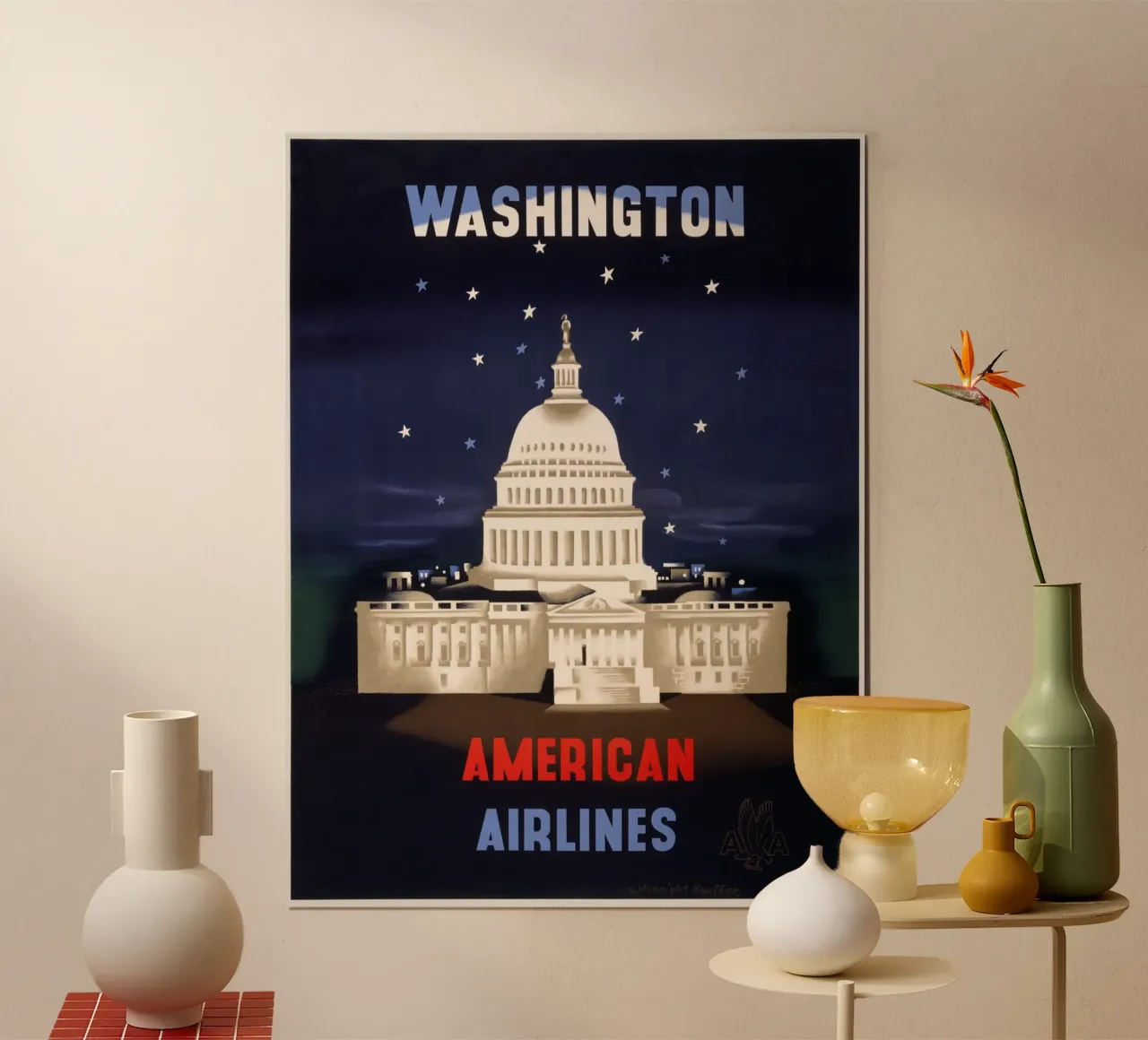 American Airlines Washington DC Poster E. McKnight Kauffer poster da homdeco