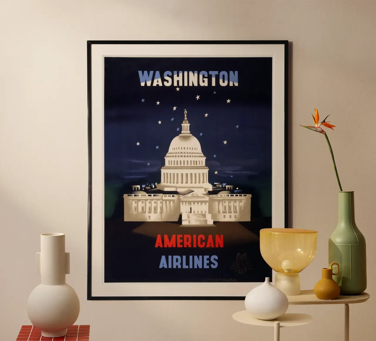American Airlines Washington DC Poster E. McKnight Kauffer poster da homdeco