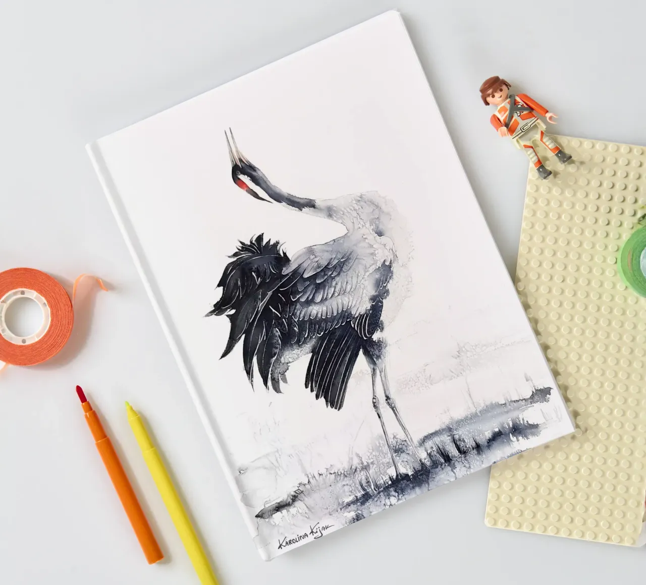 Common crane Notizbuch von Karolina Kijak