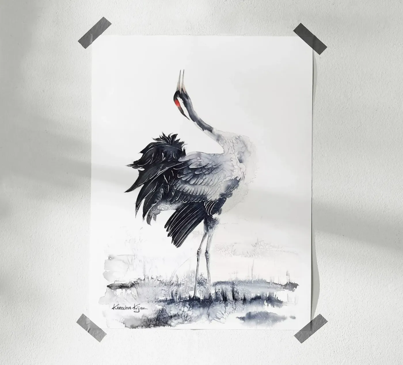 Common crane Poster von Karolina Kijak