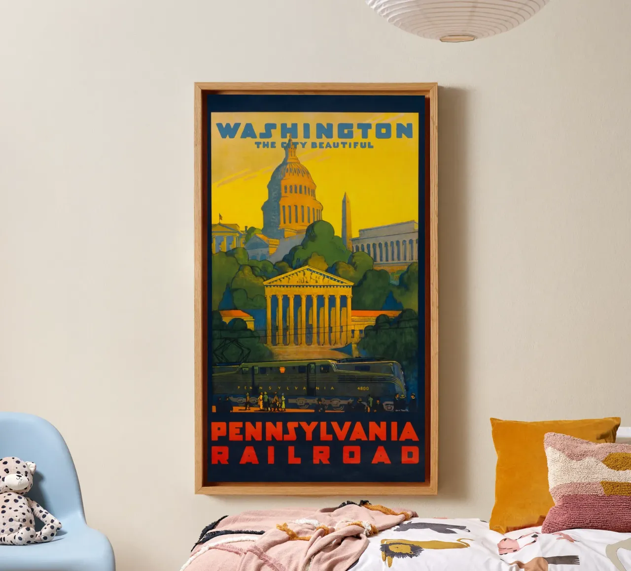 Poster d'epoca della ferrovia della Pennsylvania di Washington D.C. tela con Cornice a cassetta da homdeco