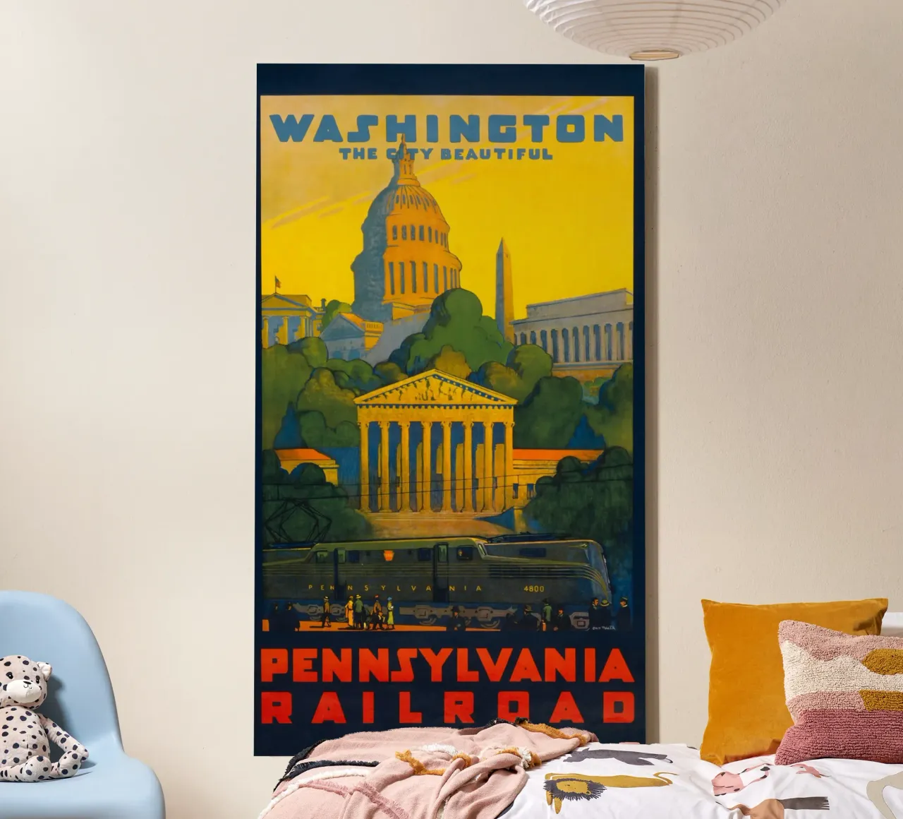 Poster d'epoca della ferrovia della Pennsylvania di Washington D.C. tela con Cornice a cassetta da homdeco