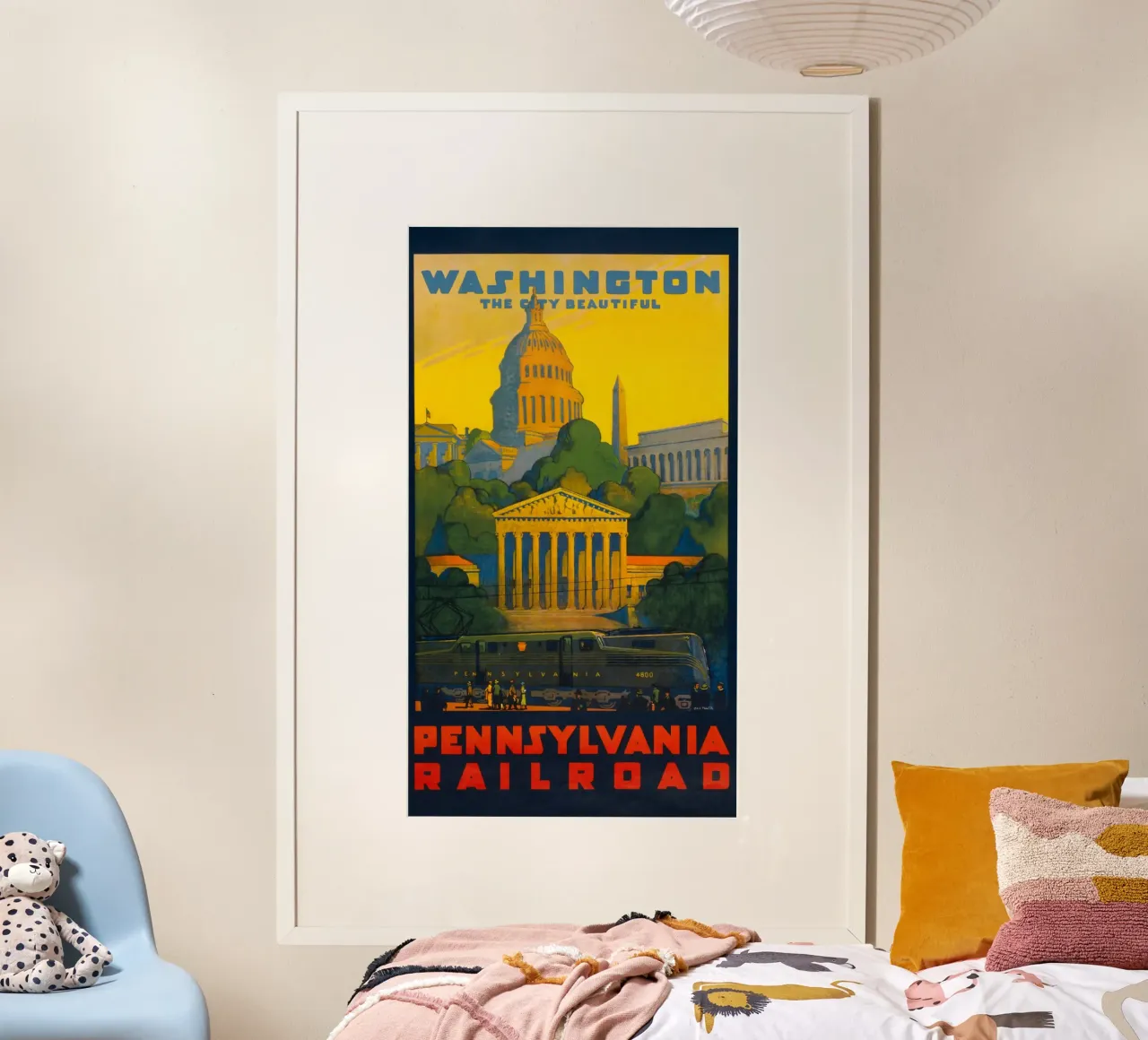 Poster d'epoca della ferrovia della Pennsylvania di Washington D.C. poster con telaio in plastica da homdeco