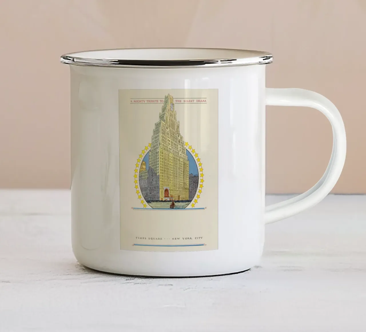 Poster di Times Square New York City Paramount Building tazza in smalto da homdeco