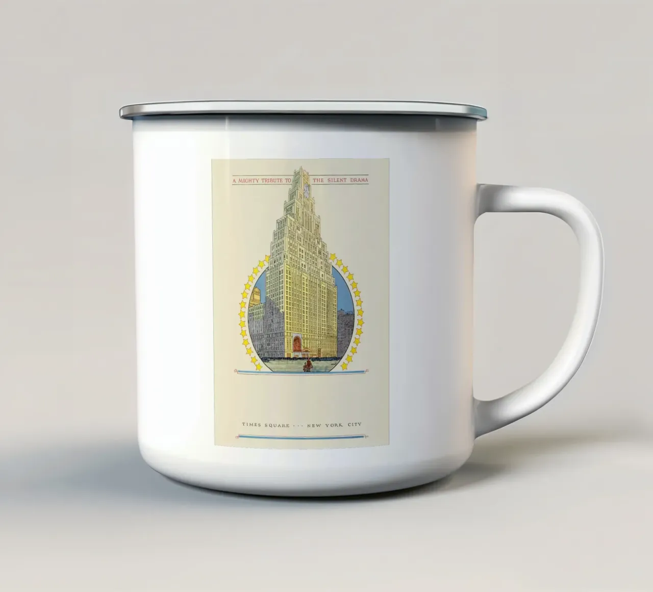 Poster di Times Square New York City Paramount Building tazza in smalto da homdeco
