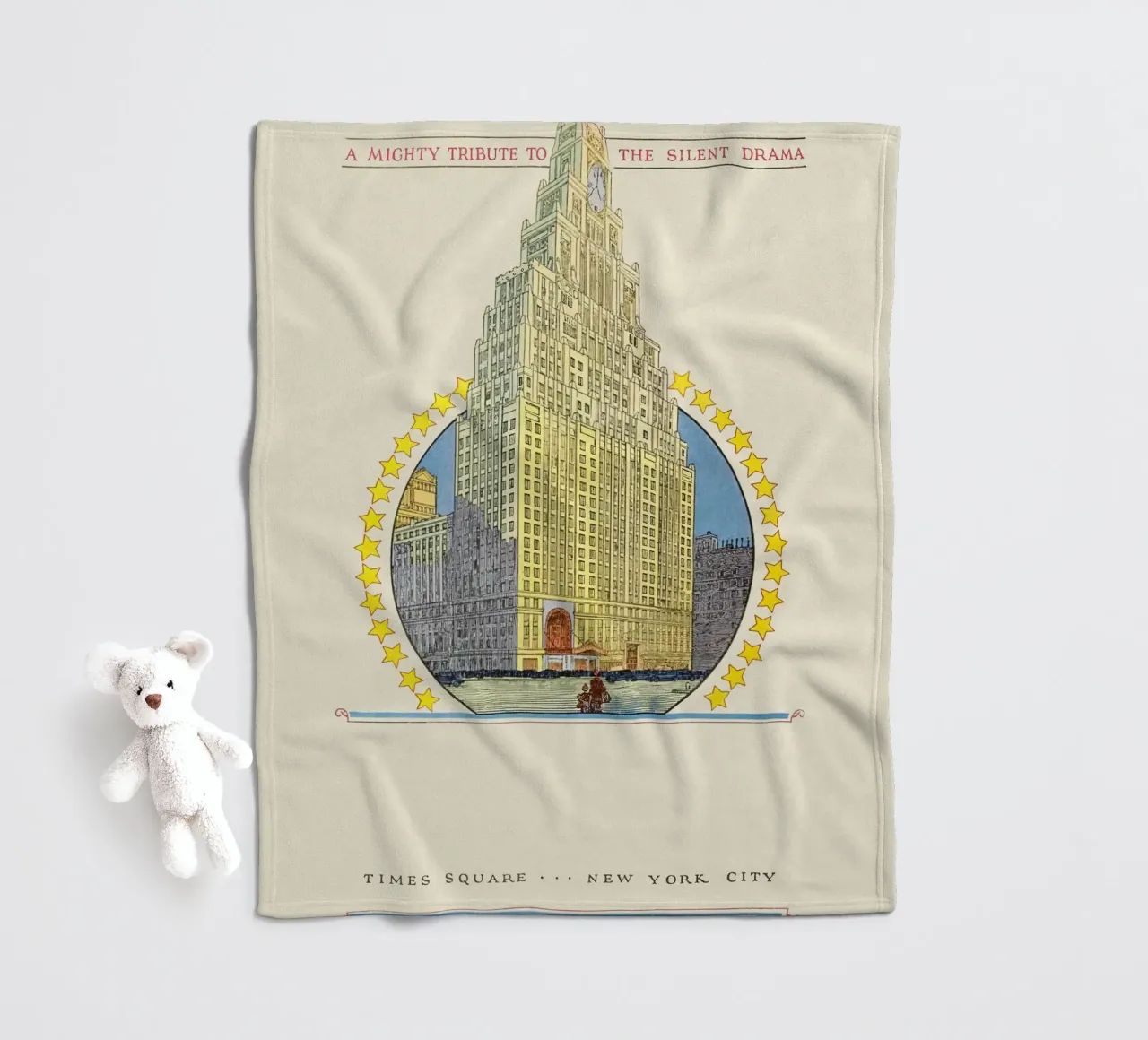 Poster di Times Square New York City Paramount Building coperta in pile da homdeco