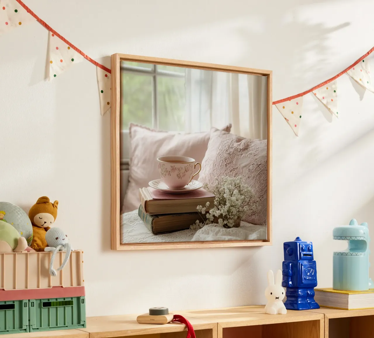 Whispers in Pink canvas with Floater frame by StillVibe Home