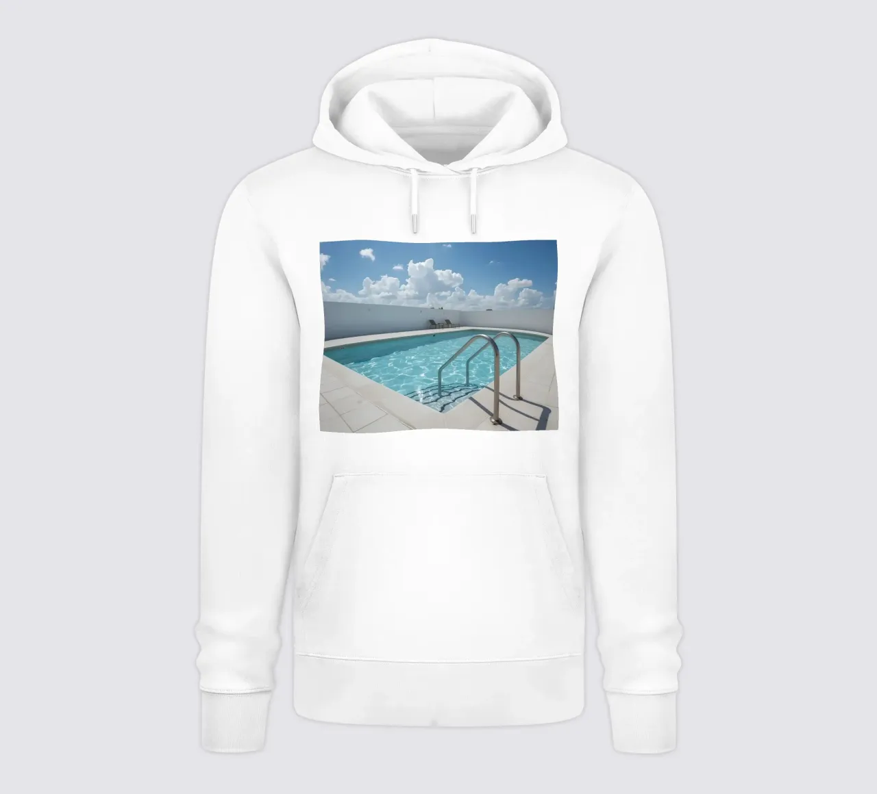 Piscina sul tetto con scala di accesso e cielo blu felpa con cappuccio da DesignDoodle