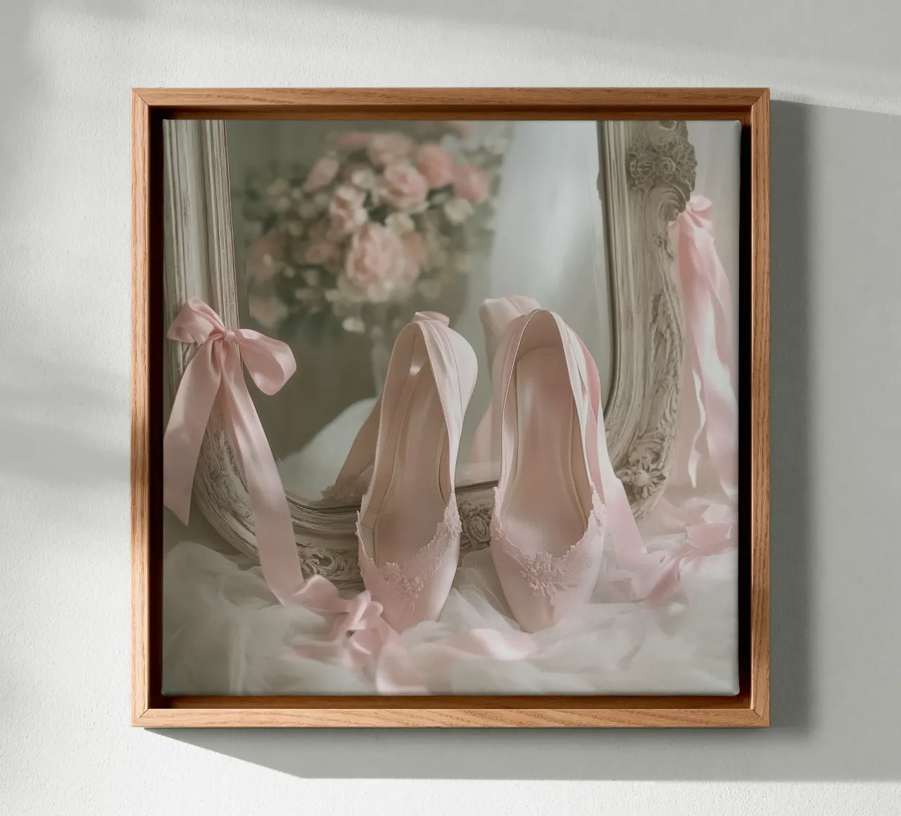 Sussurri in rosa tela con Cornice a cassetta da StillVibe Home