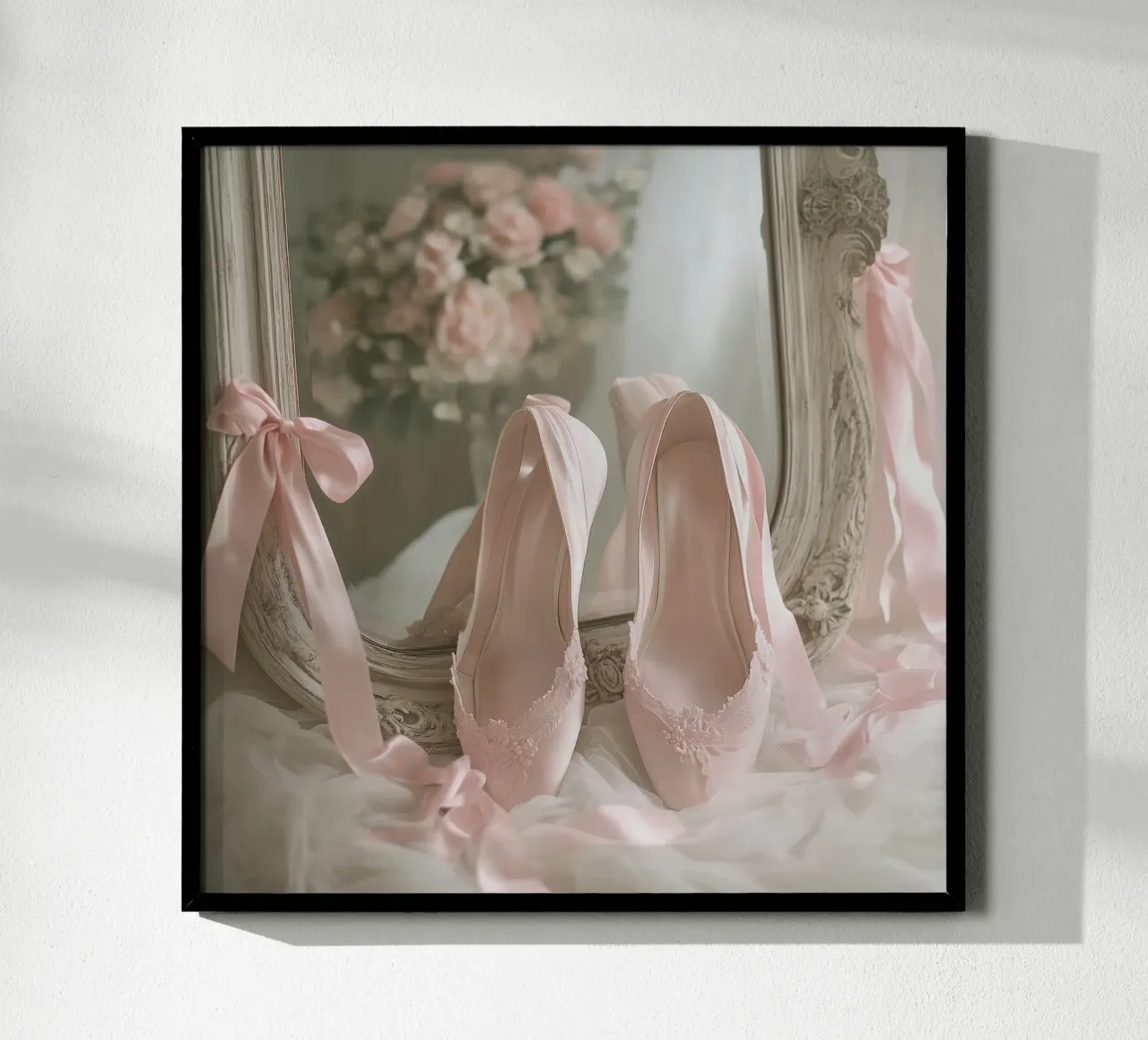 Sussurri in rosa poster con telaio in legno da StillVibe Home