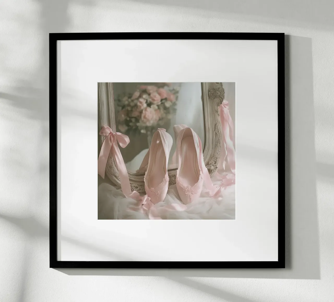 Sussurri in rosa poster con telaio in legno da StillVibe Home
