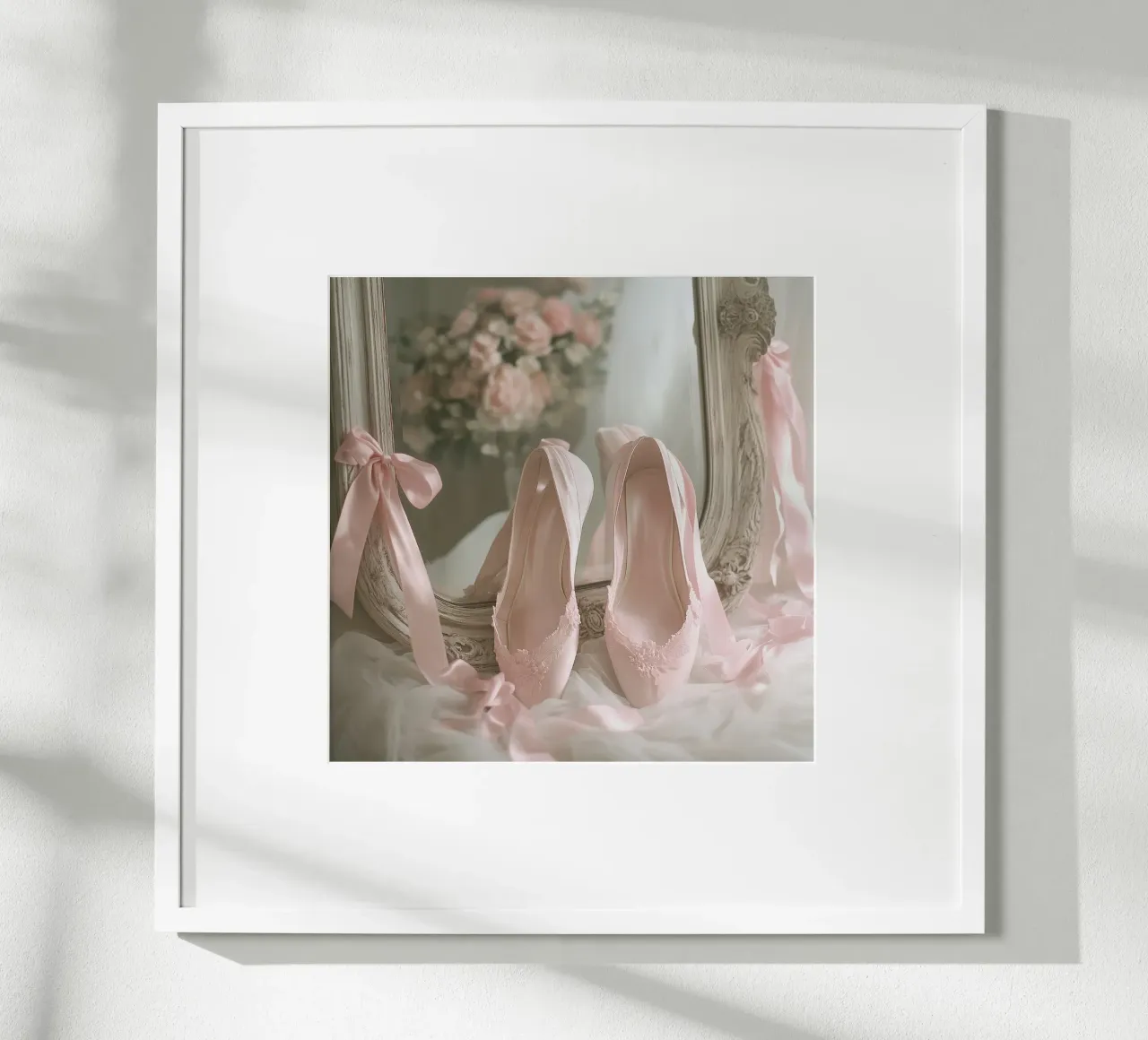 Sussurri in rosa poster con telaio in legno da StillVibe Home