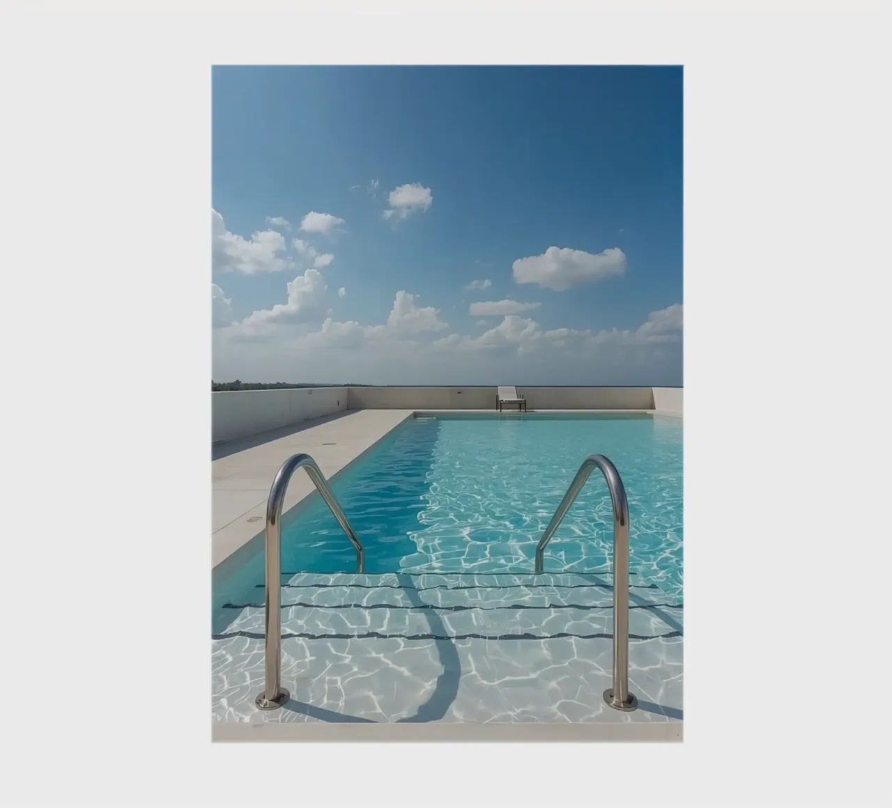 Rooftop Swimming Pool with Handrails and Blue Sky notebook by DesignDoodle