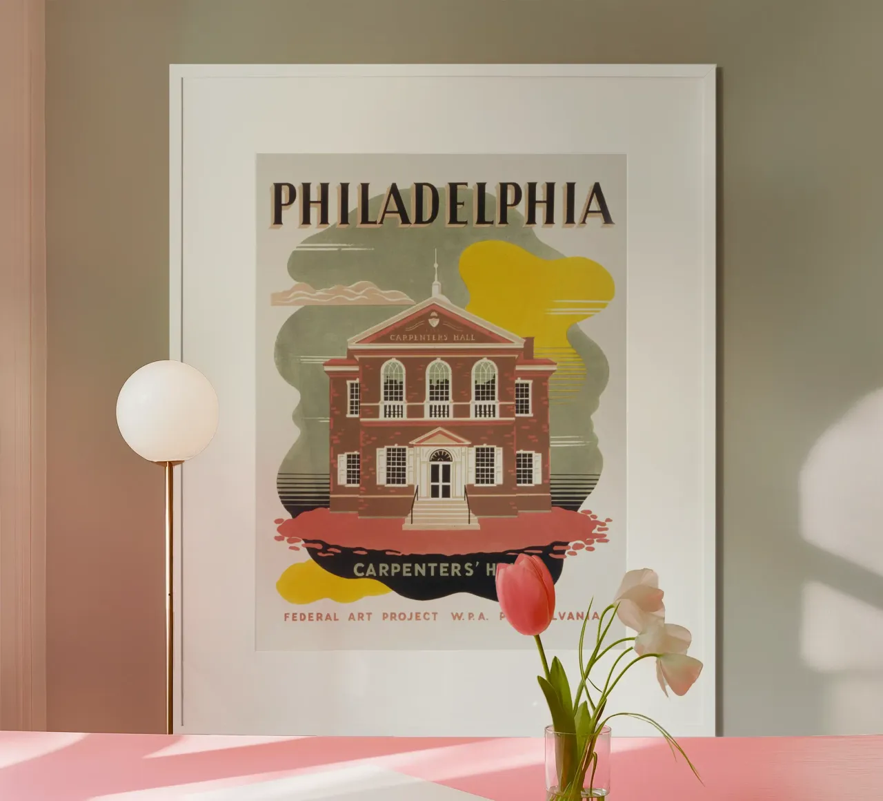 Poster d'epoca della WPA Philadelphia Carpenters' Hall poster da homdeco
