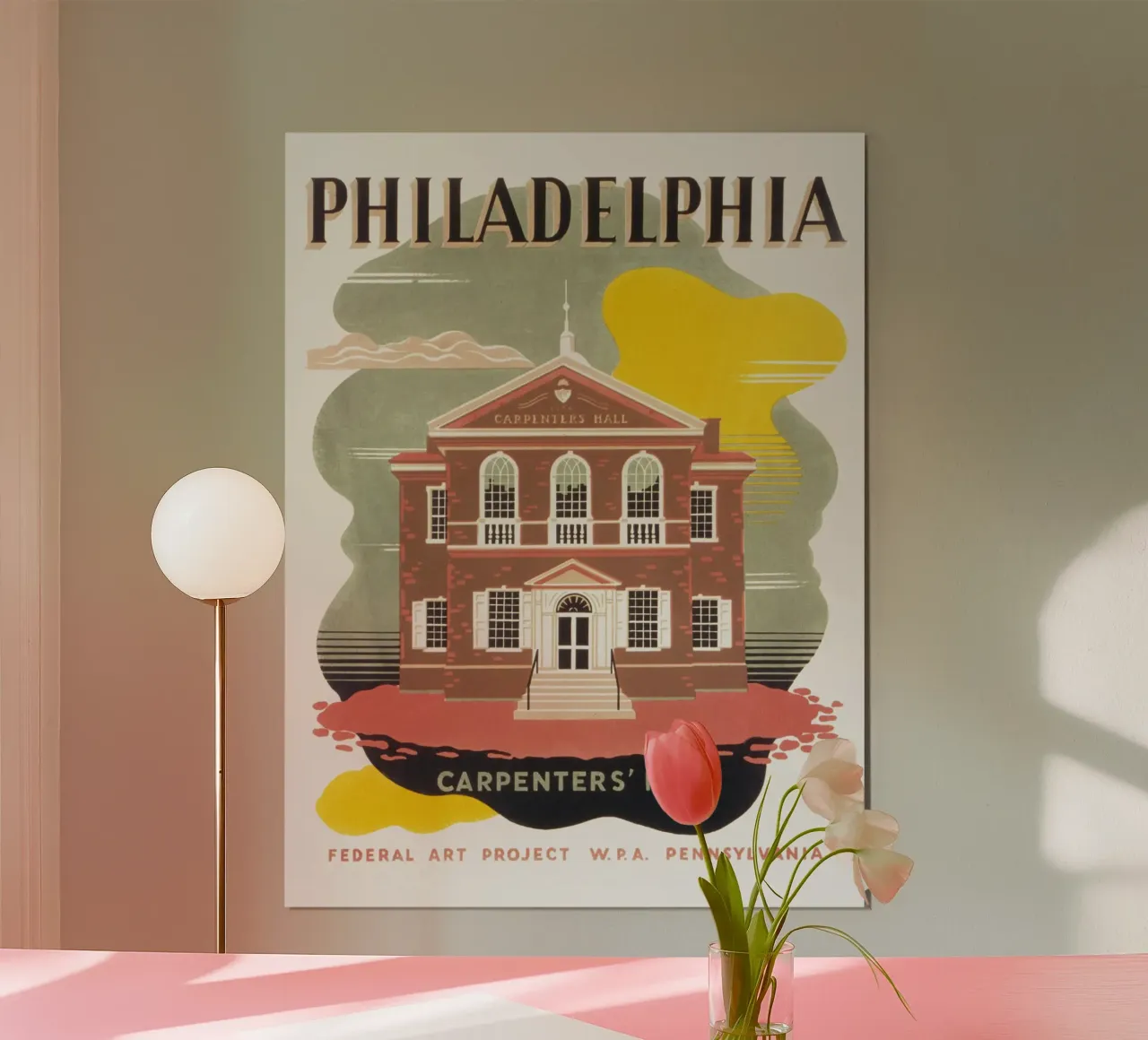 Poster d'epoca della WPA Philadelphia Carpenters' Hall poster da homdeco