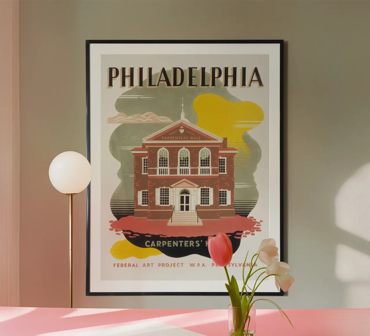 Poster d'epoca della WPA Philadelphia Carpenters' Hall poster da homdeco