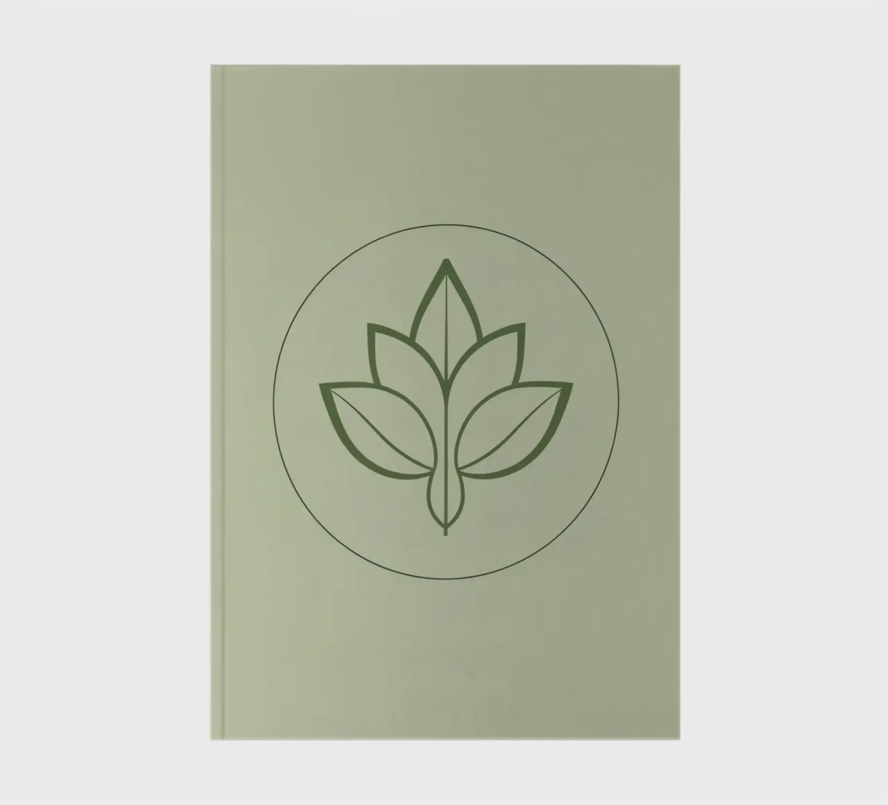 Stylized Leaf Outline in Circle Green Color Scheme notebook by DesignDoodle