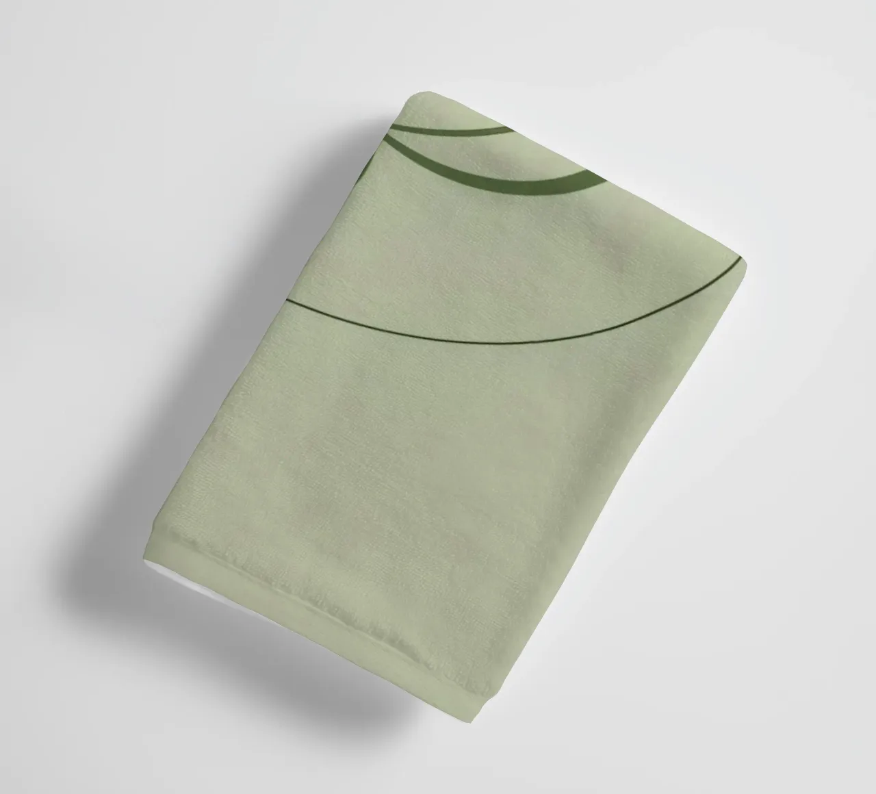 Stylized Leaf Outline in Circle Green Color Scheme towel by DesignDoodle