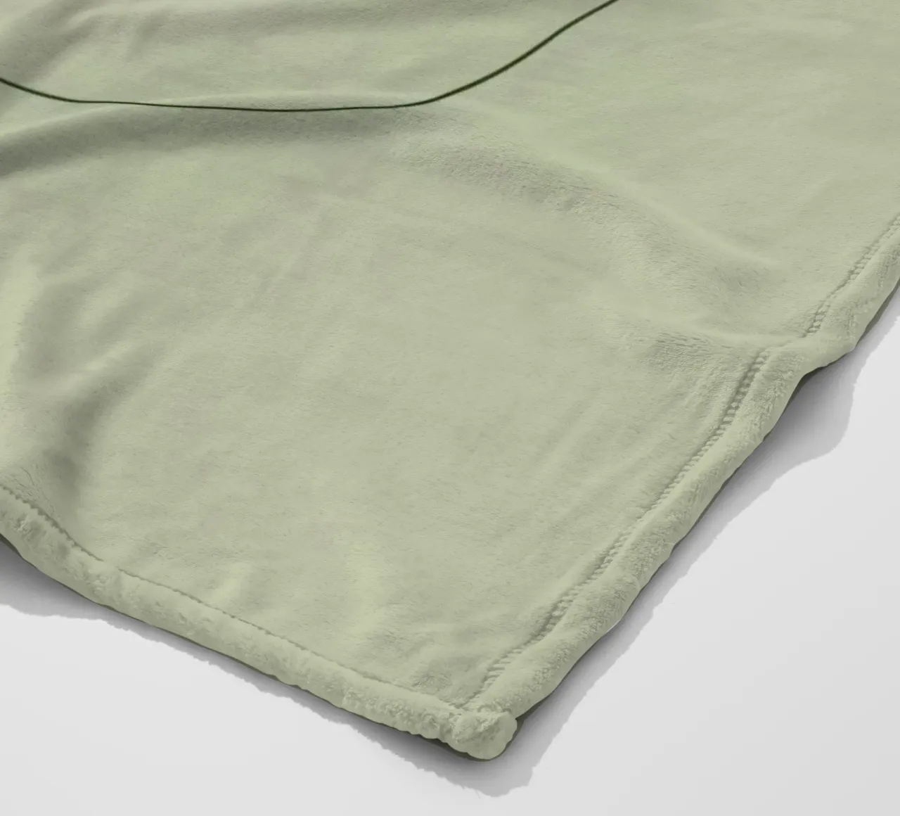 Stylized Leaf Outline in Circle Green Color Scheme fleece blanket by DesignDoodle