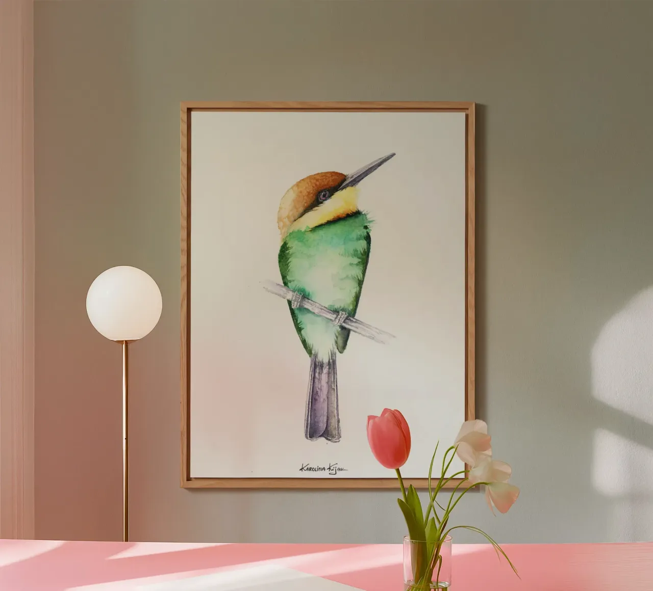 Bee-eater bird forex plate by Karolina Kijak