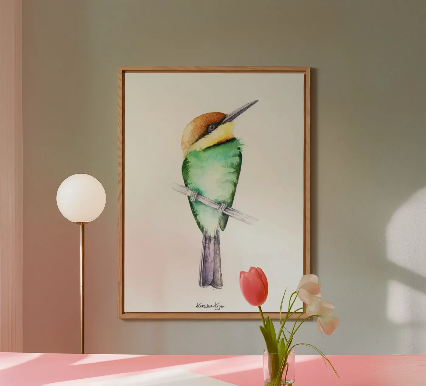 Bee-eater bird alluminio dibond da Karolina Kijak