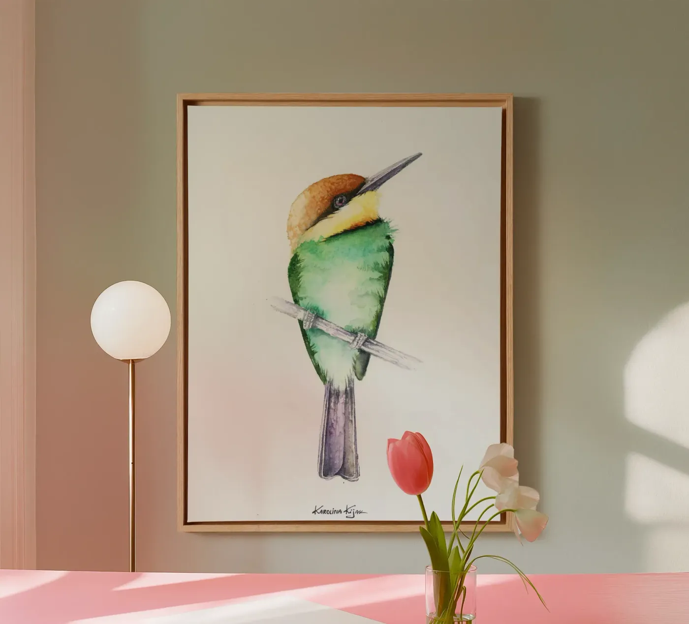 Bee-eater bird canvas by Karolina Kijak