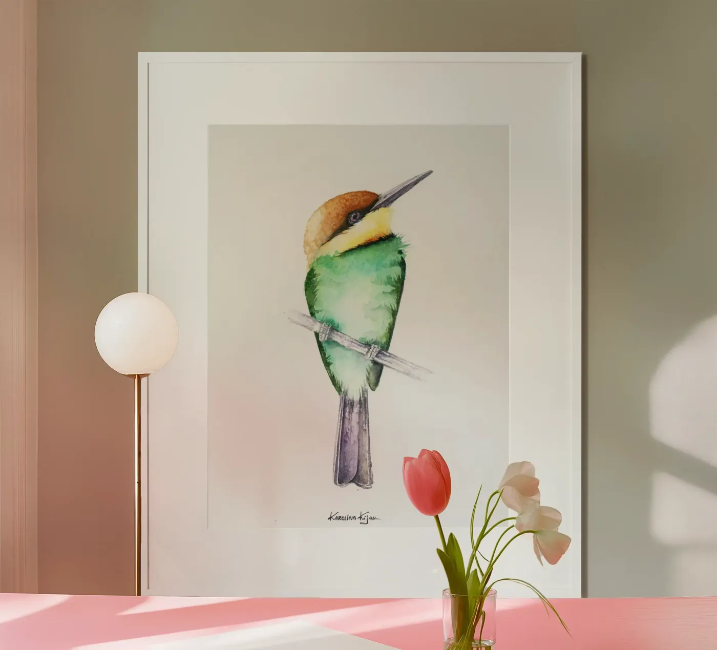Bee-eater bird poster by Karolina Kijak