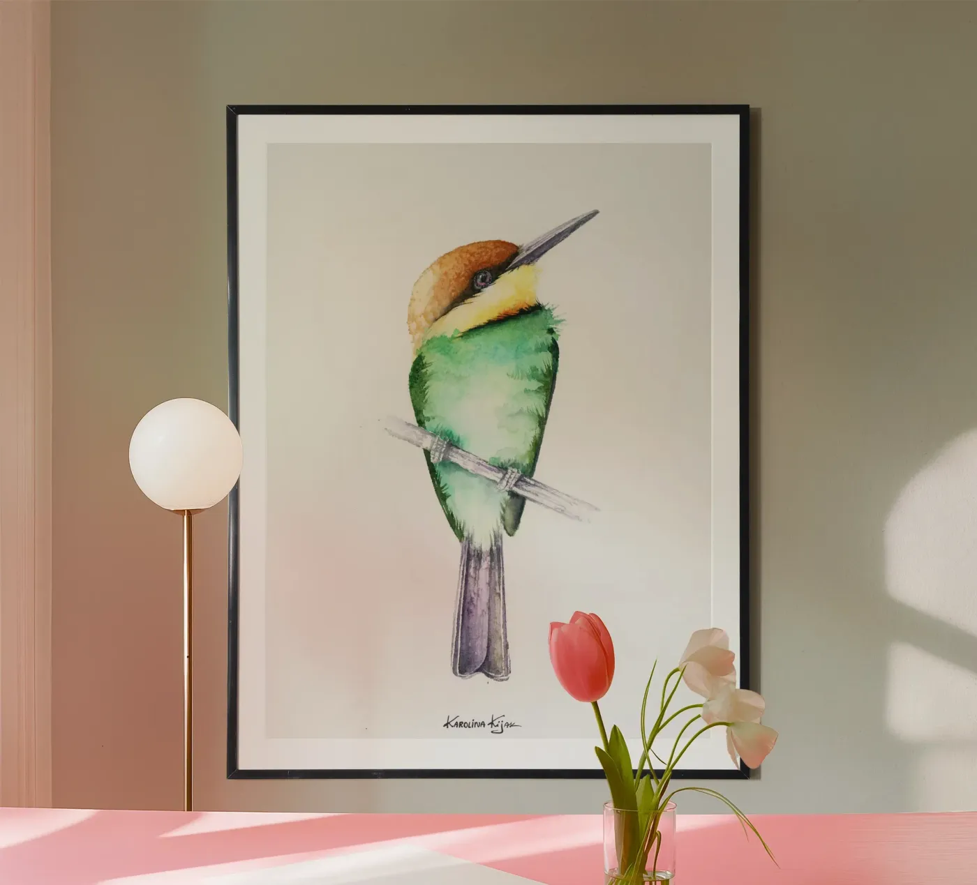 Bee-eater bird poster by Karolina Kijak