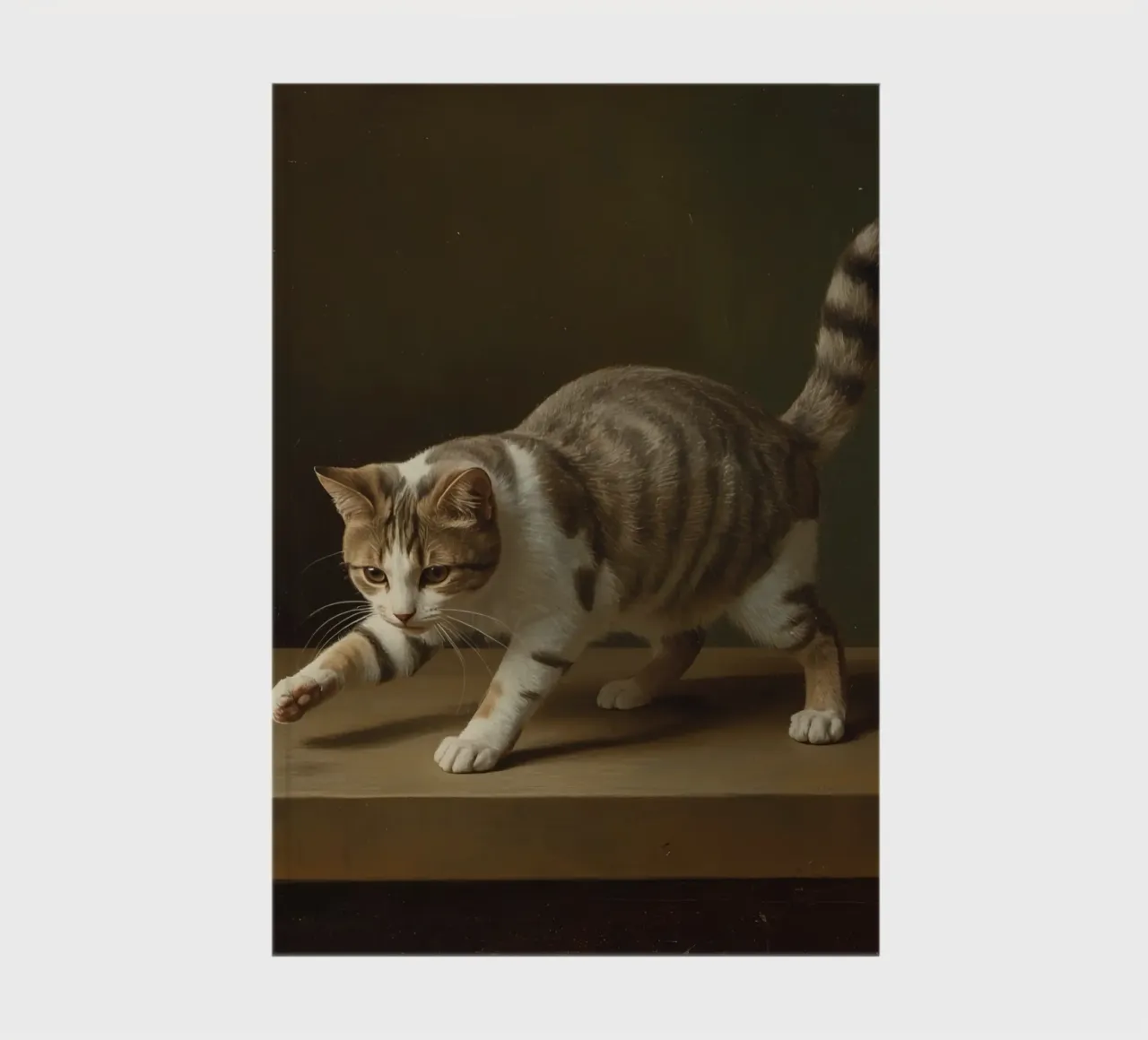 Tabby and White Cat on Table notebook by DesignDoodle