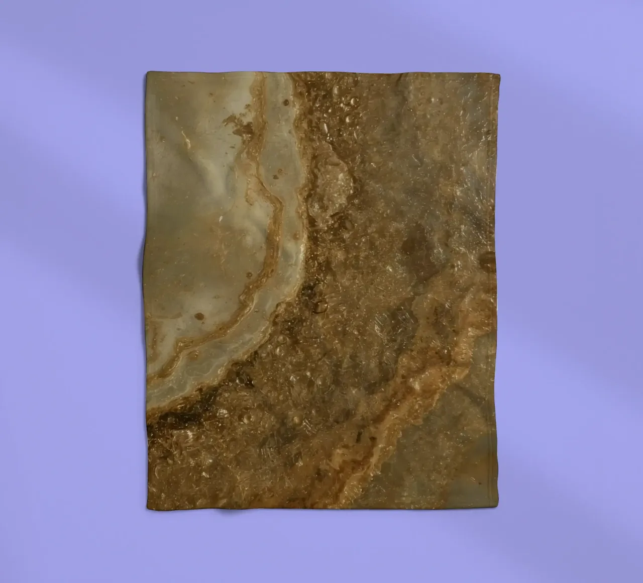 Strukturierte braune und beigefarbene Oberfläche mit Luftblasen Fleecedecke von DesignDoodle