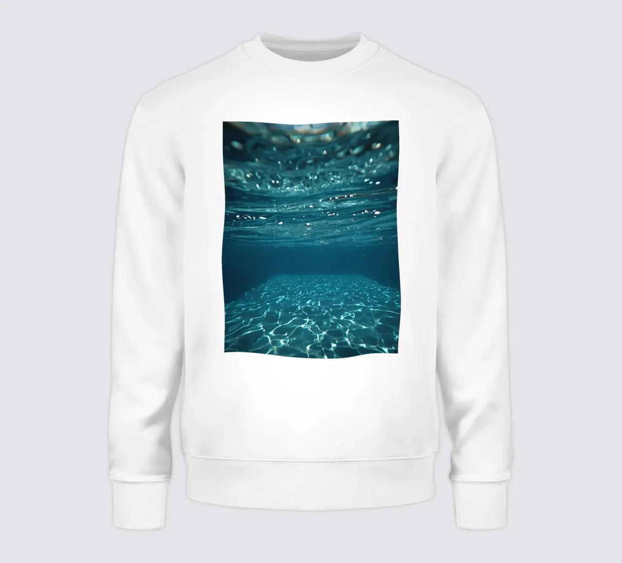 Underwater View of Water Surface and Bottom with Light sweatshirt by DesignDoodle