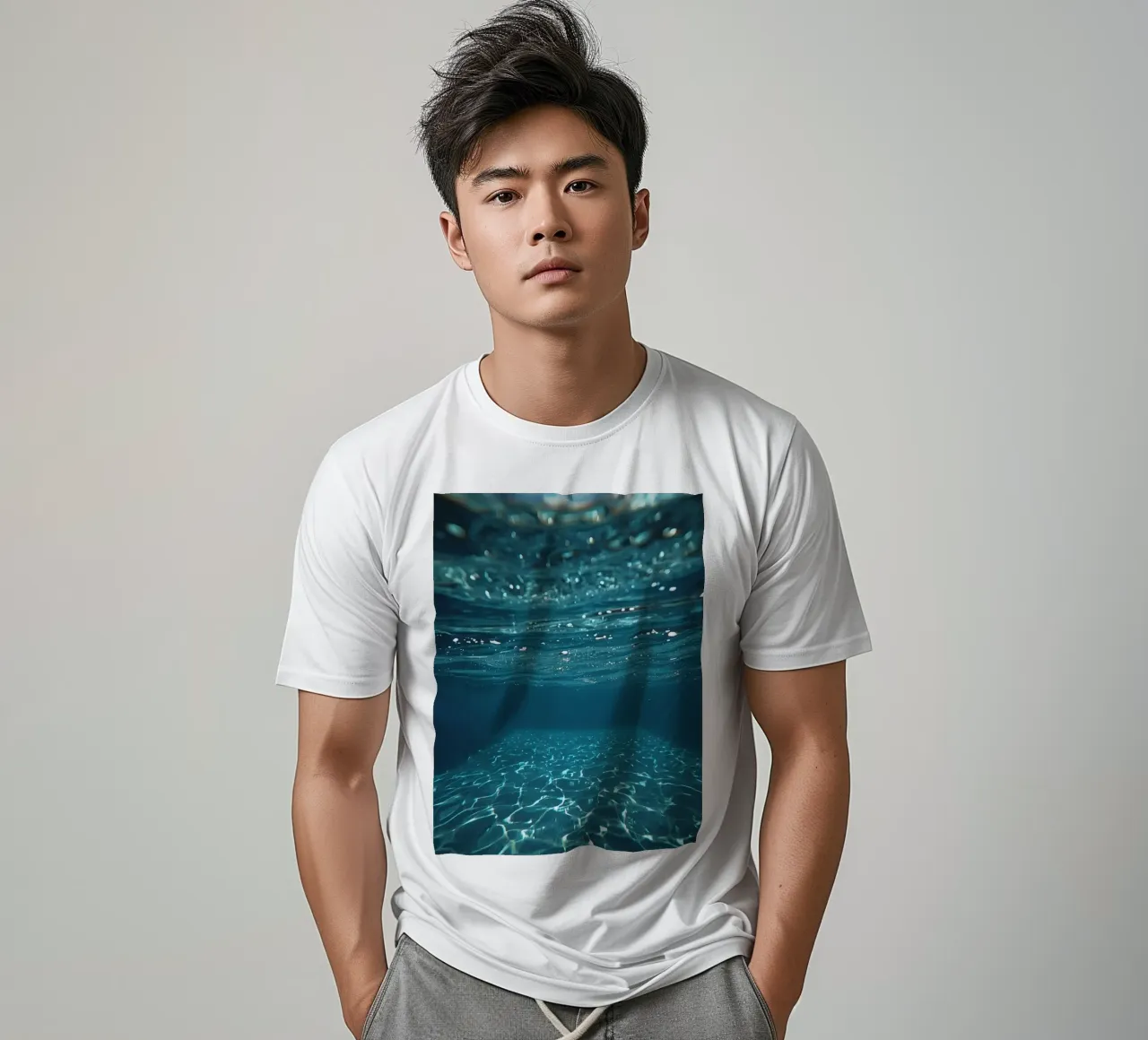 Underwater View of Water Surface and Bottom with Light t-shirt by DesignDoodle