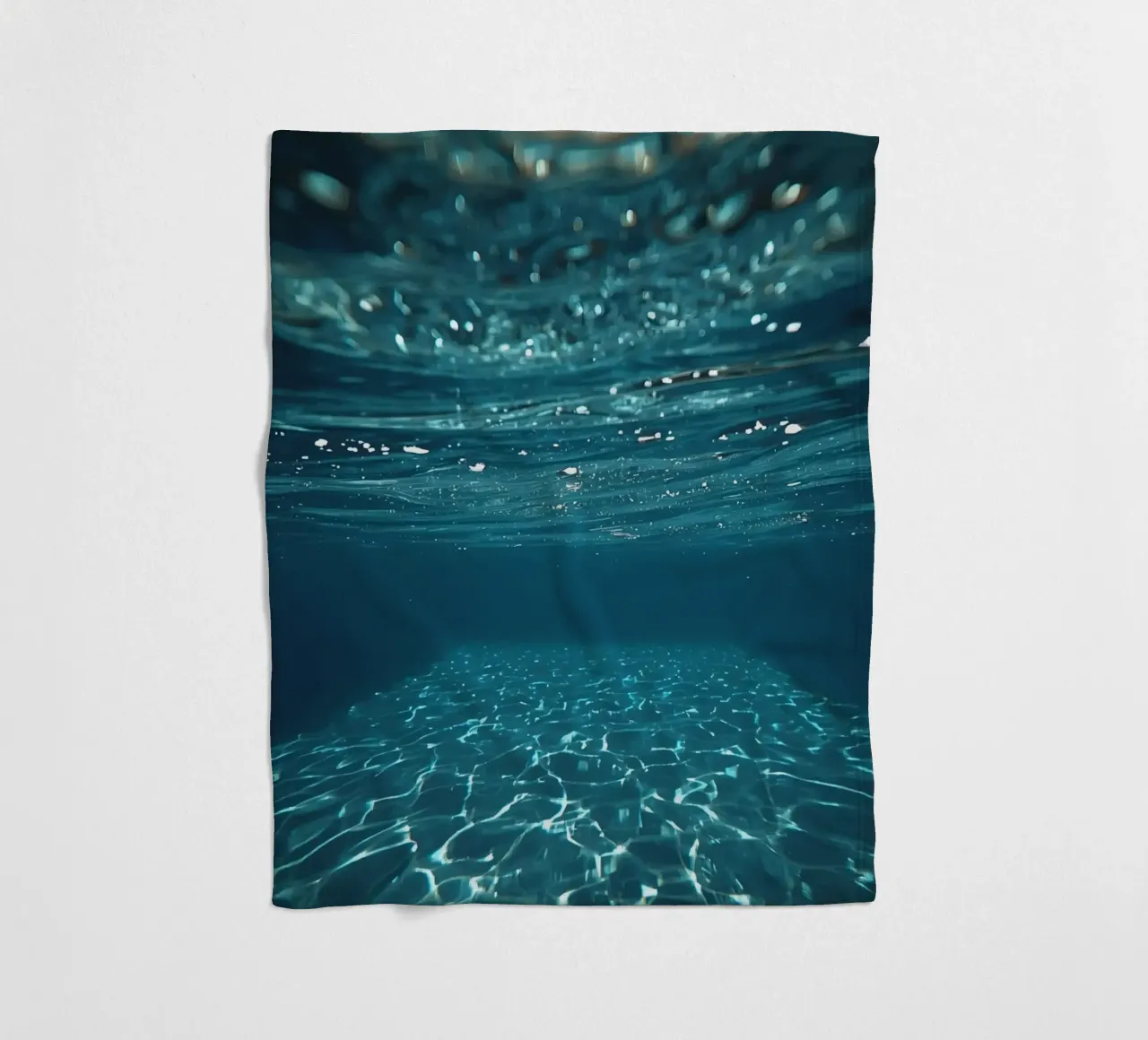 Underwater View of Water Surface and Bottom with Light fleece blanket by DesignDoodle