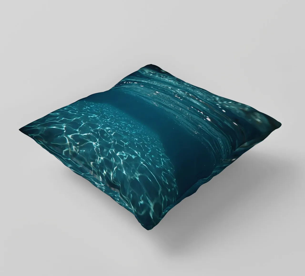 Underwater View of Water Surface and Bottom with Light decorative cushion by DesignDoodle