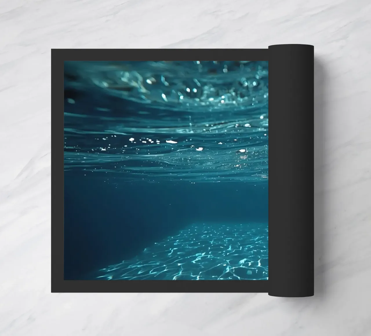 Underwater View of Water Surface and Bottom with Light doormat by DesignDoodle
