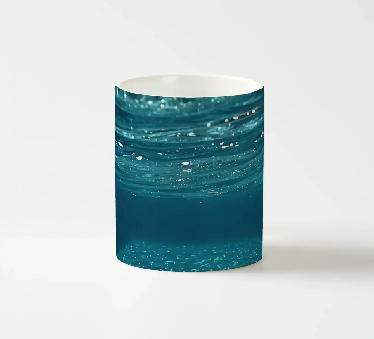 Underwater View of Water Surface and Bottom with Light ceramic mug by DesignDoodle