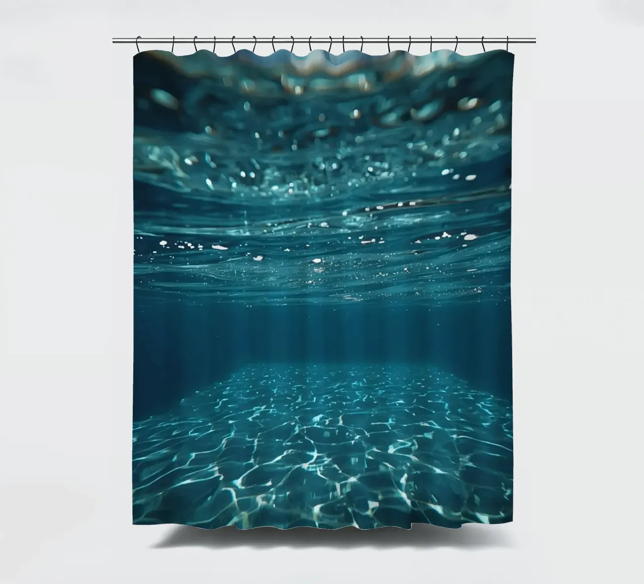 Underwater View of Water Surface and Bottom with Light shower curtain by DesignDoodle
