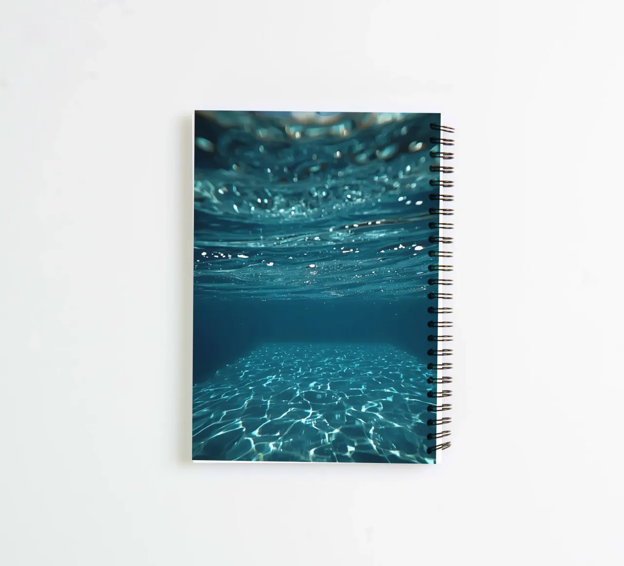 Underwater View of Water Surface and Bottom with Light spiral notebook by DesignDoodle