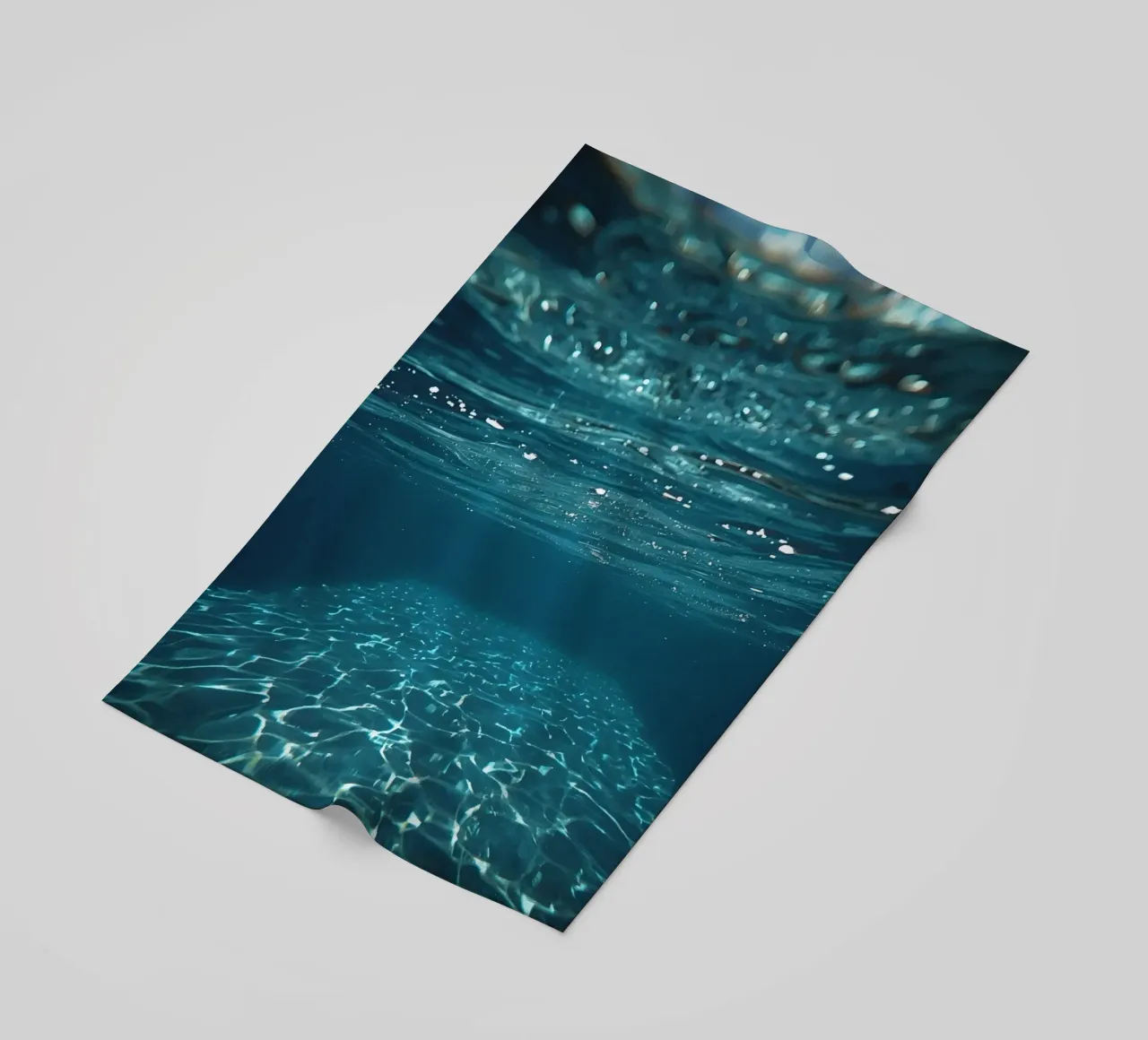 Underwater View of Water Surface and Bottom with Light beach towel by DesignDoodle