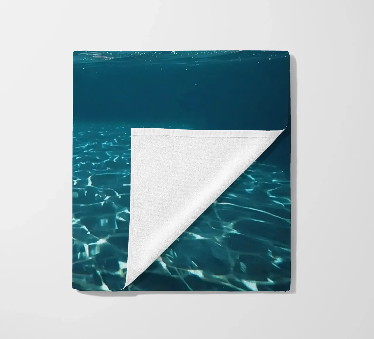 Underwater View of Water Surface and Bottom with Light beach towel by DesignDoodle