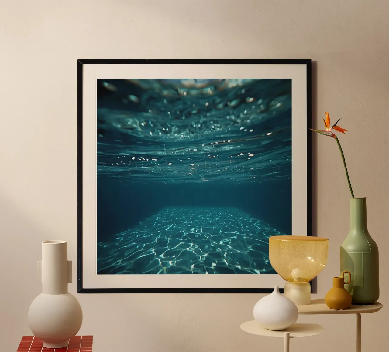 Underwater View of Water Surface and Bottom with Light hahnemühle by DesignDoodle