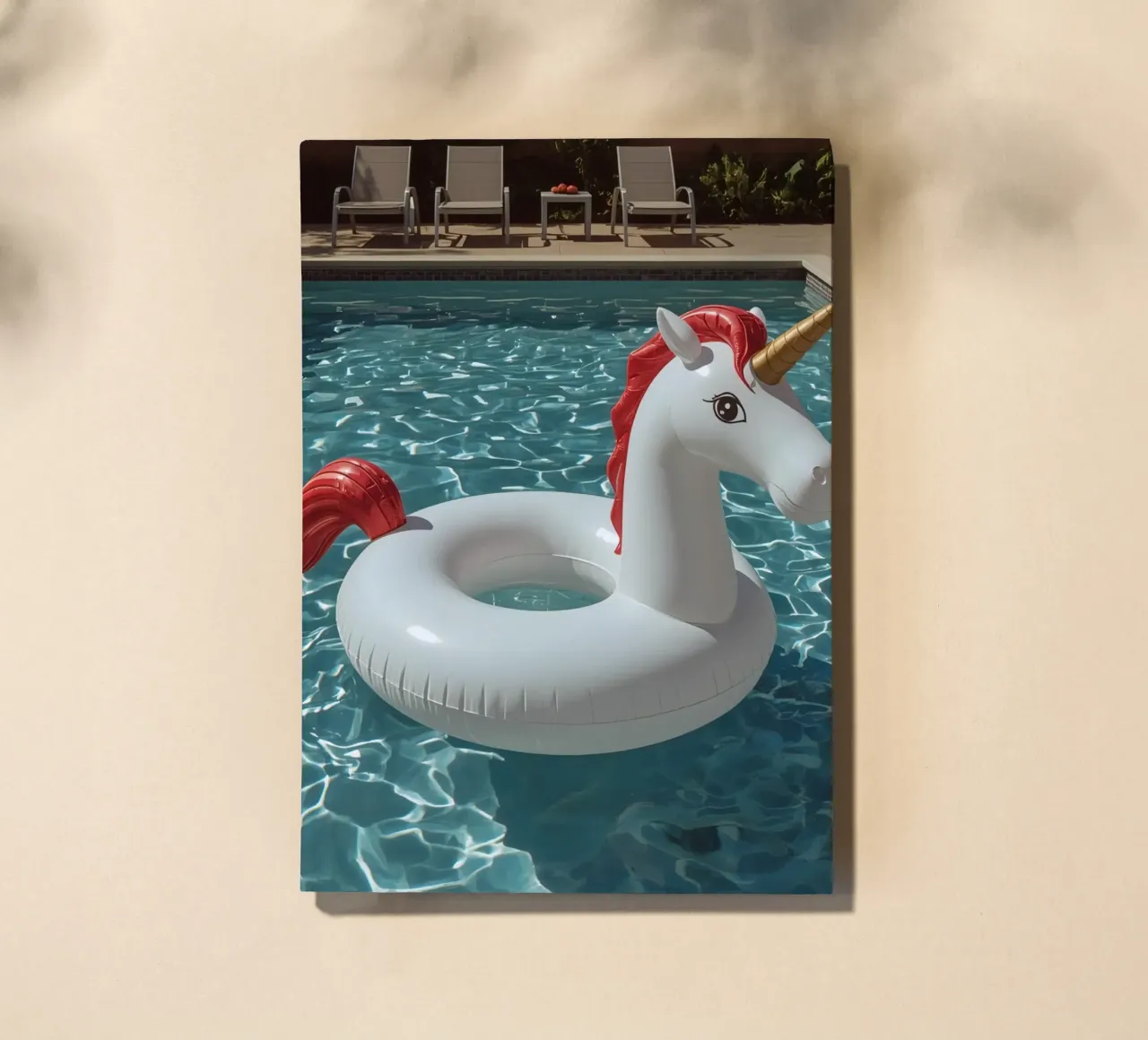 Unicorn Inflatable in Swimming Pool notebook by DesignDoodle