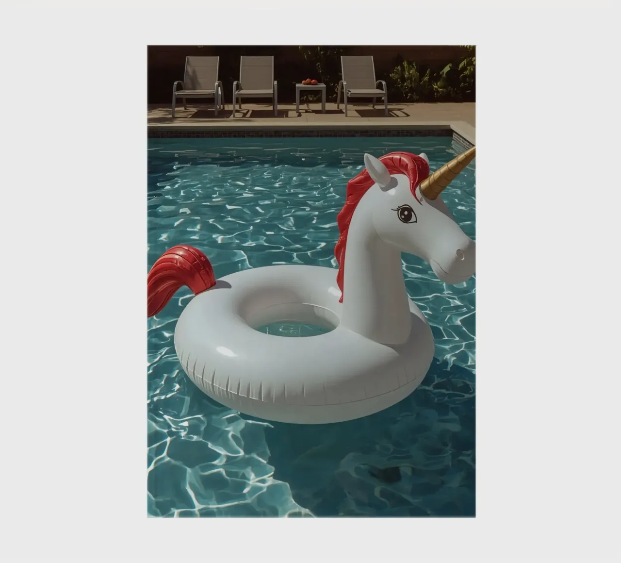 Unicorn Inflatable in Swimming Pool notebook by DesignDoodle