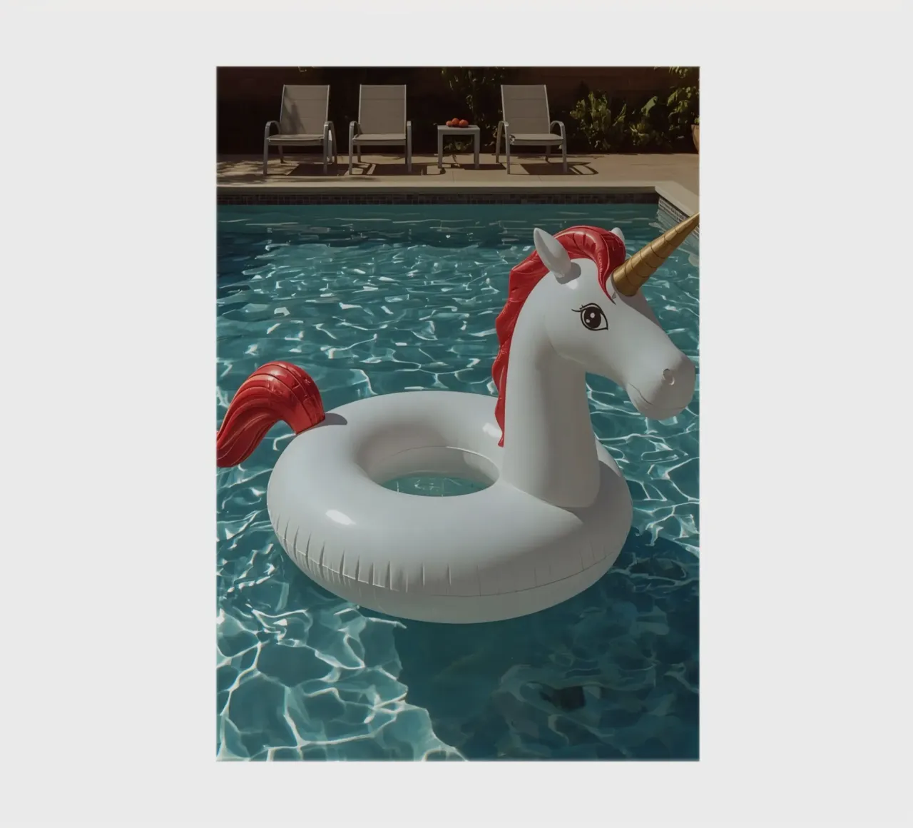 Unicorn Inflatable in Swimming Pool notebook by DesignDoodle
