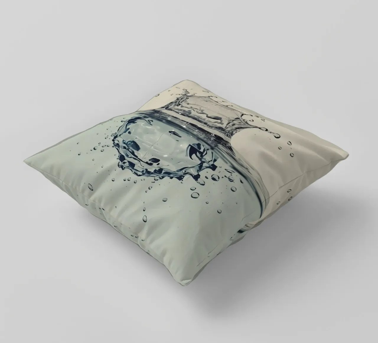 Corona a schizzi d'acqua con riflessi e gocce cuscino da DesignDoodle