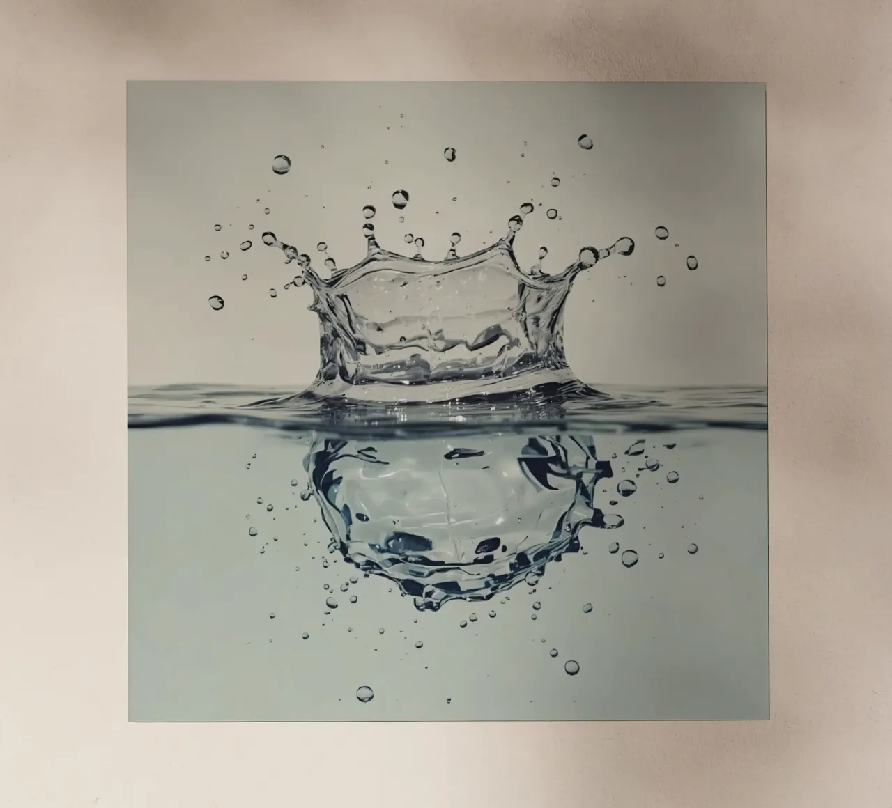 Corona a schizzi d'acqua con riflessi e gocce pellicola backlit da DesignDoodle